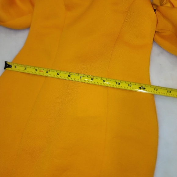 NWT ASOS Design Puff Sleeve Asymmetric midi dress, Size 4, Orange - Picture 6 of 7